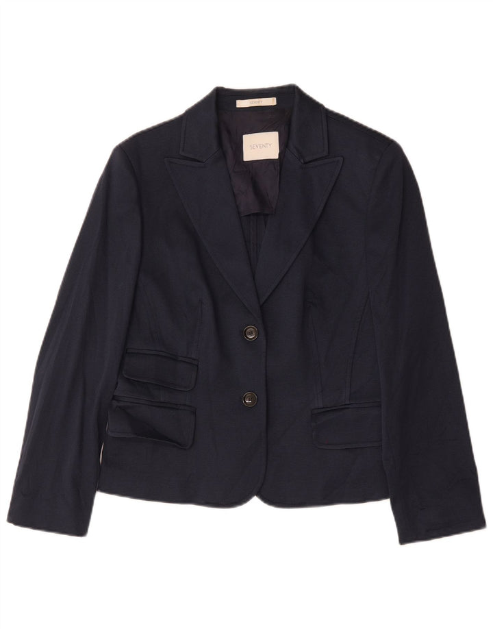 Seventy Veste Blazer 2 Boutons Femme IT 48 XL Bleu Marine Coton