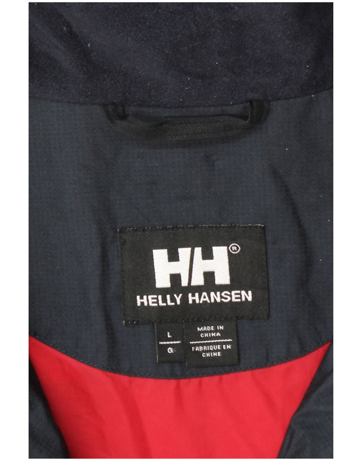 Helly Hansen Veste de pluie pour homme UK 40 Large Bleu marine Colorblock Nylon