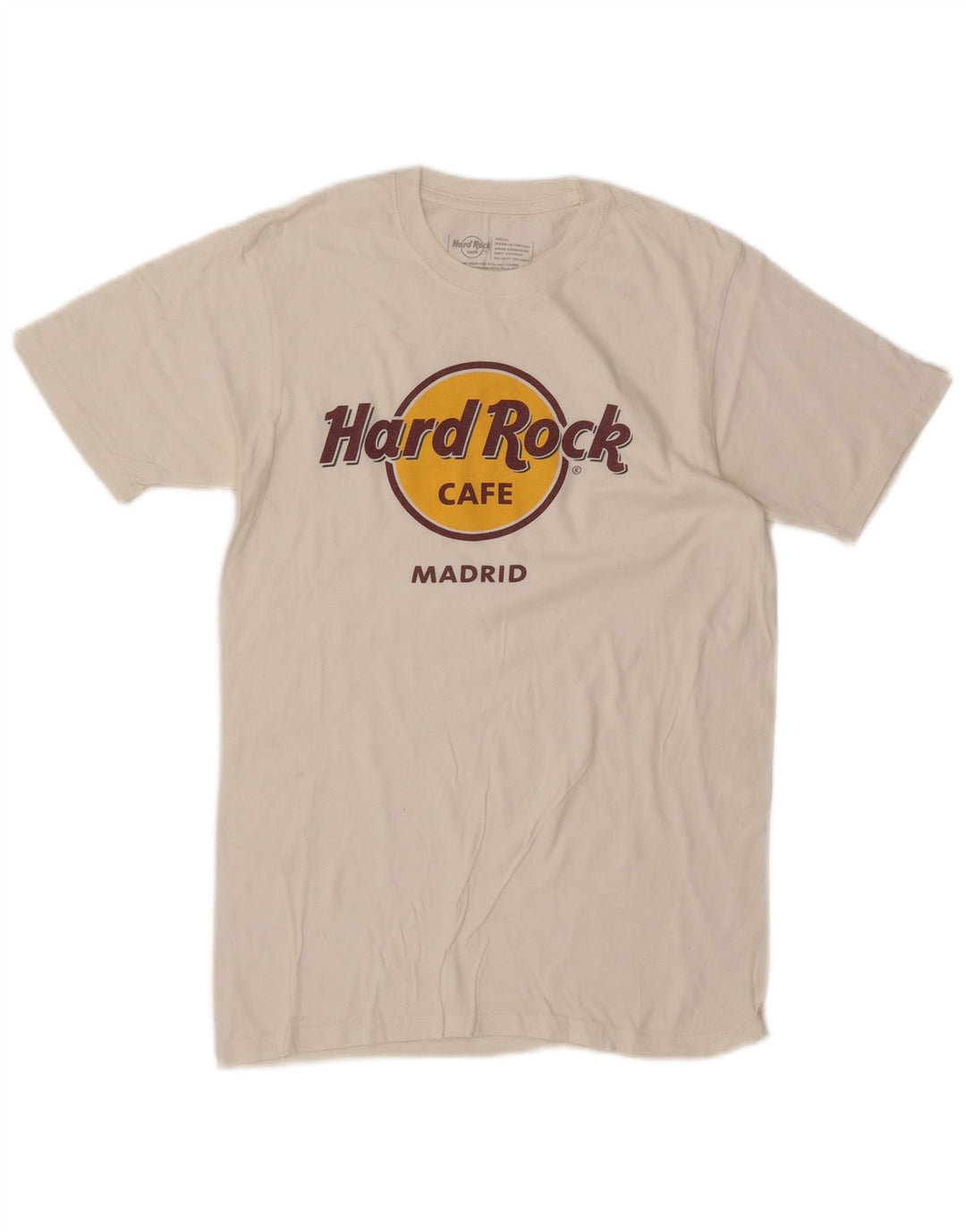 Hard Rock Cafe Hommes Madrid T-Shirt Graphique Haut Petit Coton Blanc