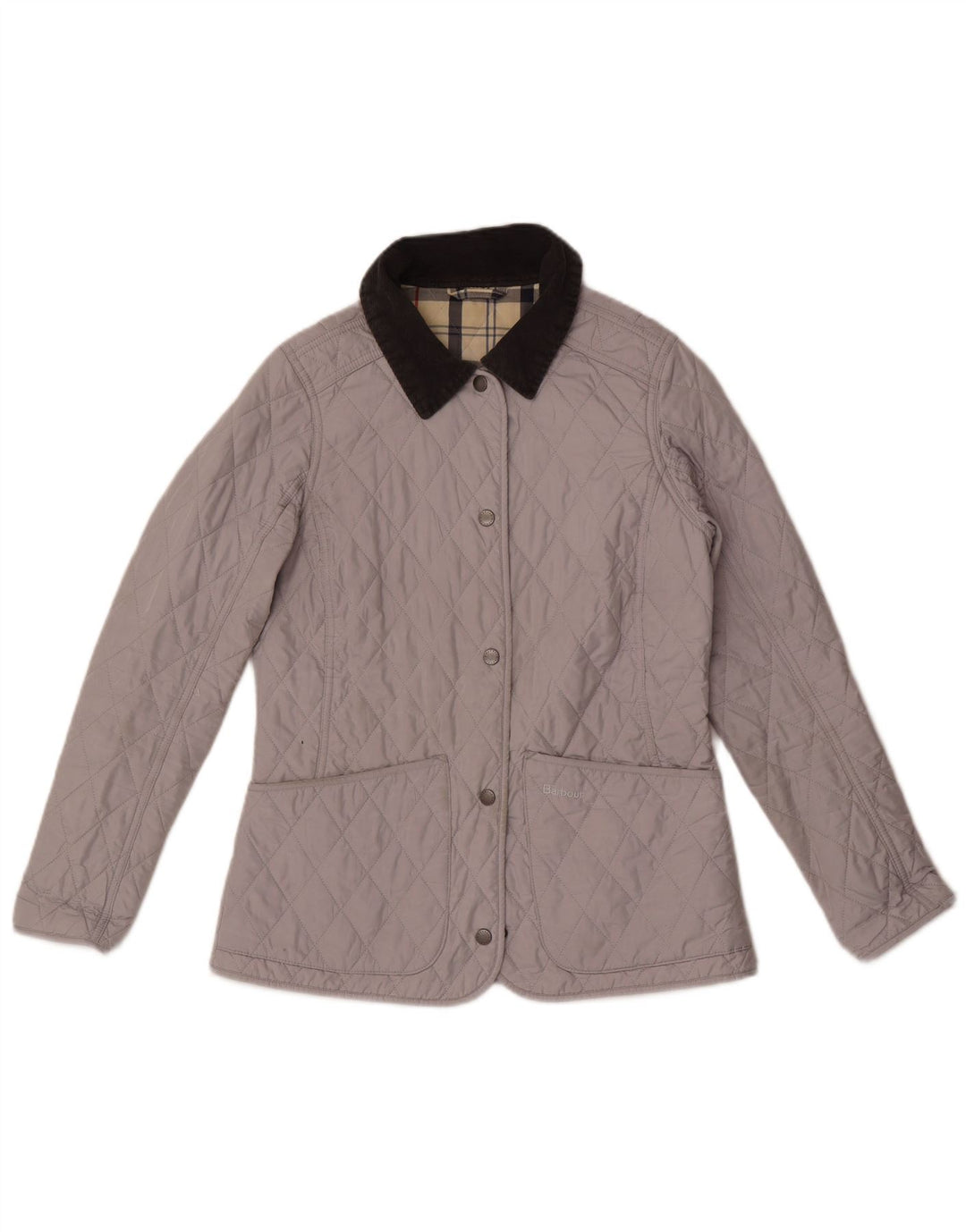 Barbour Veste matelassée pour femme UK 8 Small Gris Colorblock Polyester