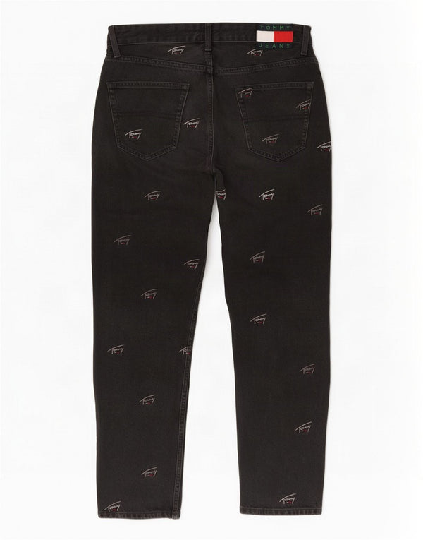 Tommy Hilfiger Jean droit Dad Crop Graphic W30 L26 en coton noir pour femme