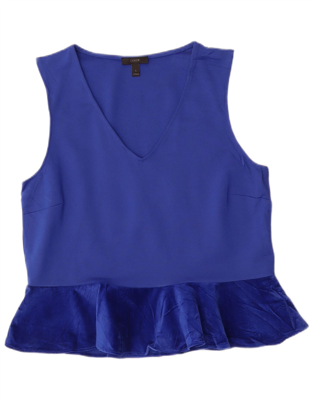 J. CREW Chemisier sans manches pour femme UK 14 Large Bleu Viscose
