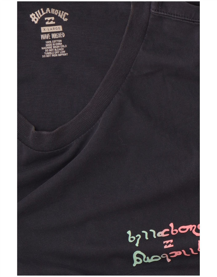 BILLABONG T-Shirt Graphique Homme Top XL Bleu Marine Coton