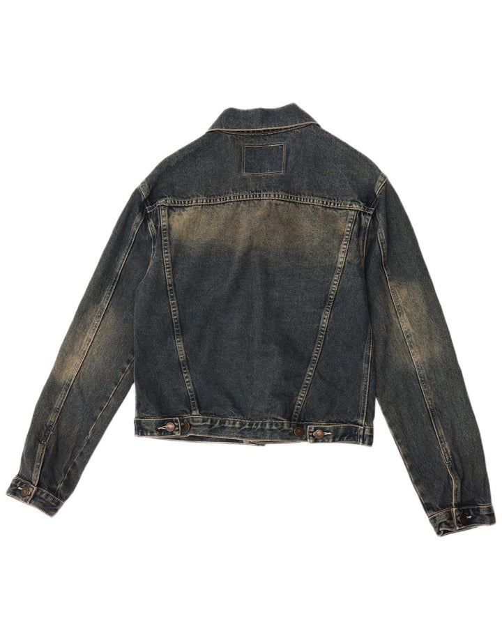 Veste en denim femme vintage UK 14 Coton bleu marine moyen