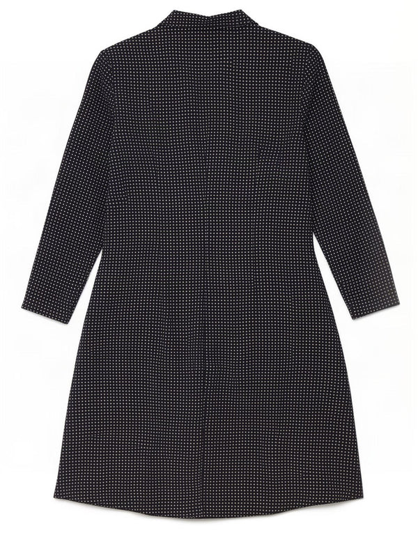 Giorgio Armani Robe fourreau pour femme UK 10 Small Navy Blue Spotted