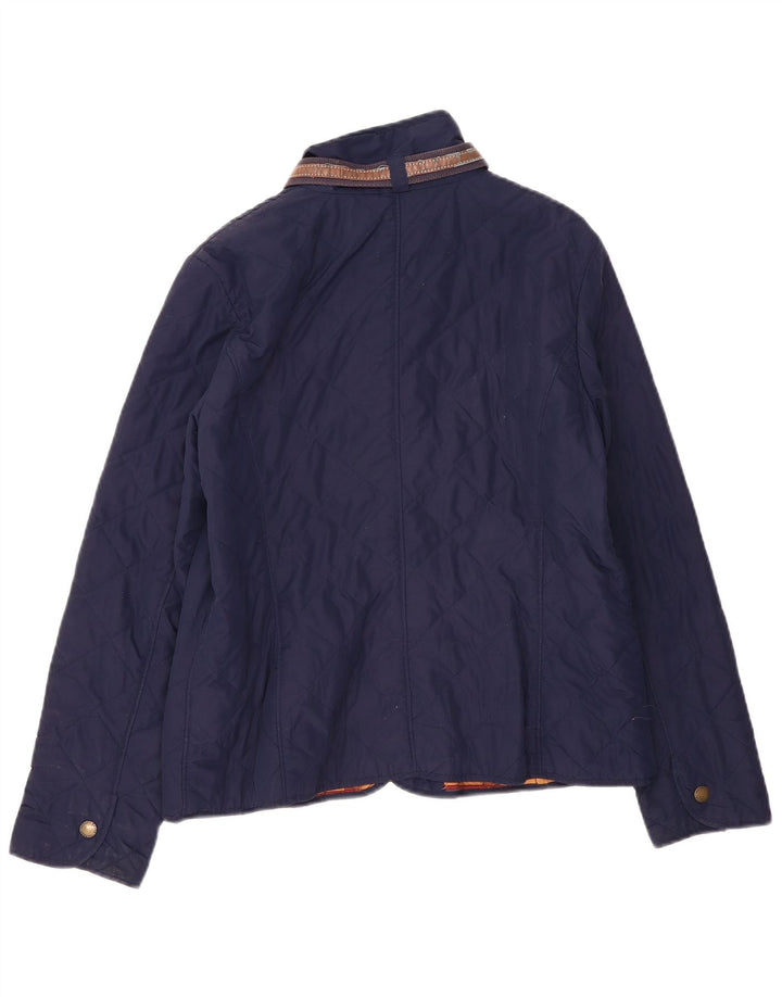 Ralph Lauren Veste matelassée pour femme UK 16 Large Bleu Marine Polyester