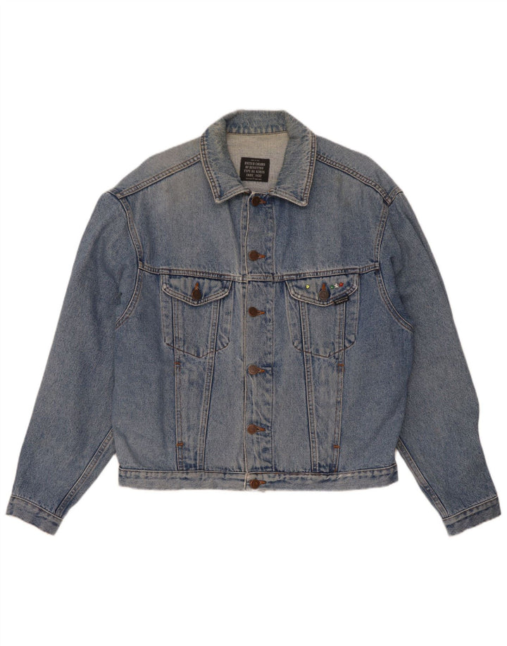 Benetton Veste En Jean IT 46 Petit Bleu Coton Homme