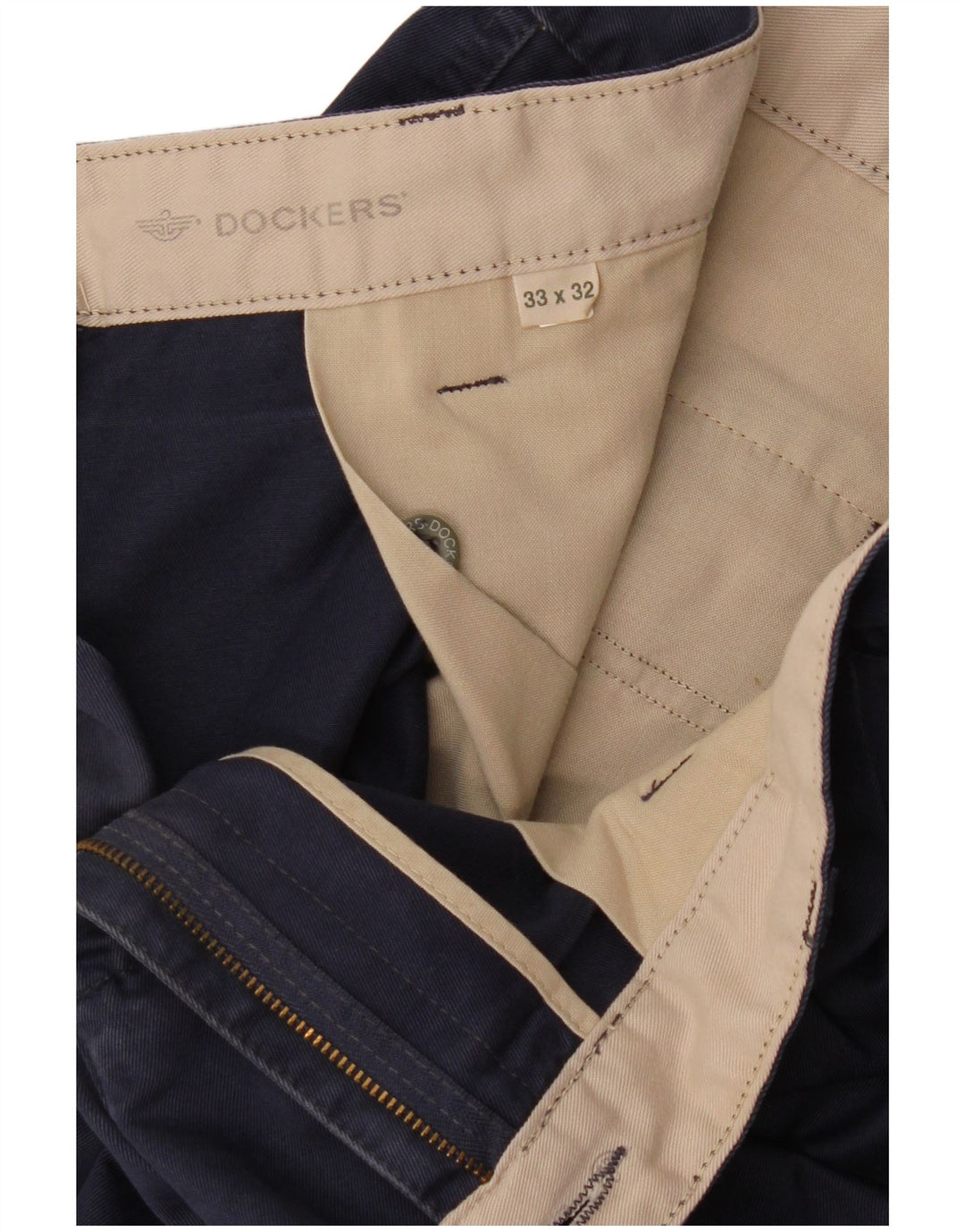 Dockers Pantalon Chino Khakis Pegged Homme W33 L28 Bleu Marine
