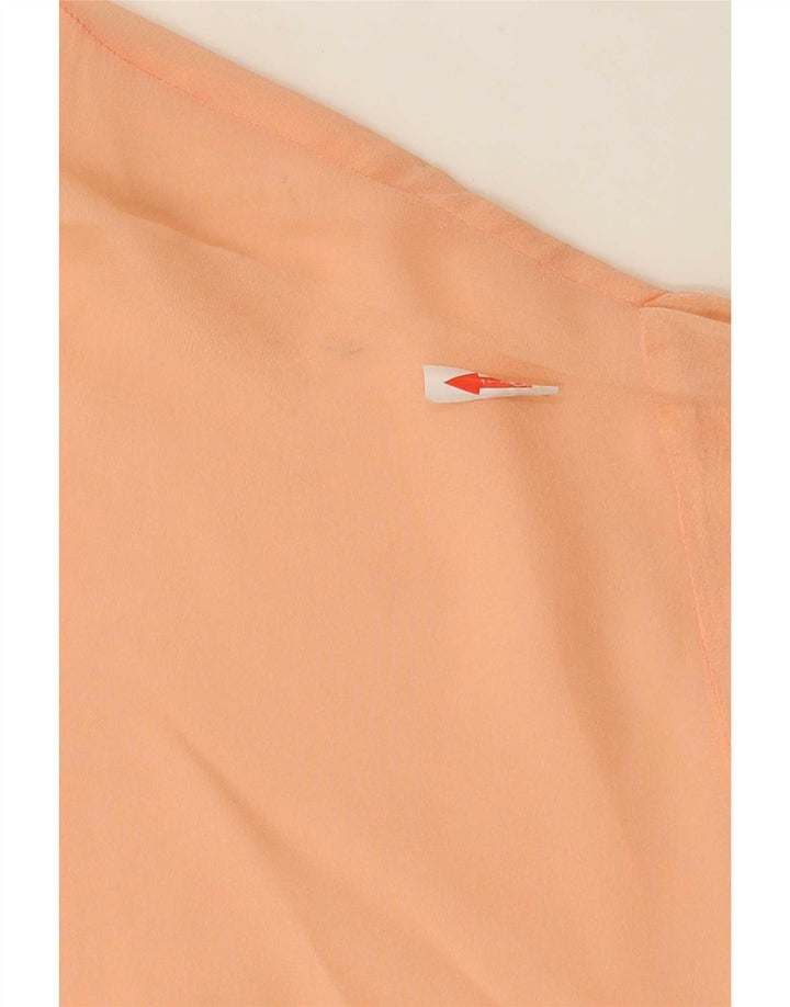vintage Femme Crop Blouse Top IT 44 Soie Orange Moyenne