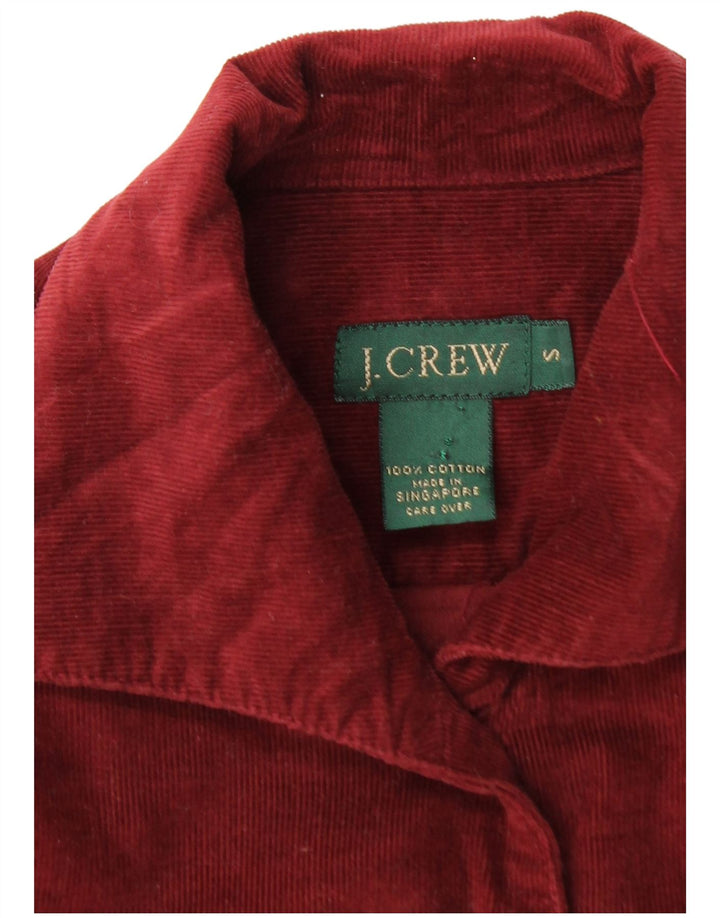 J. CREW Chemise surdimensionnée en velours côtelé pour femme UK 10 Petit coton bordeaux
