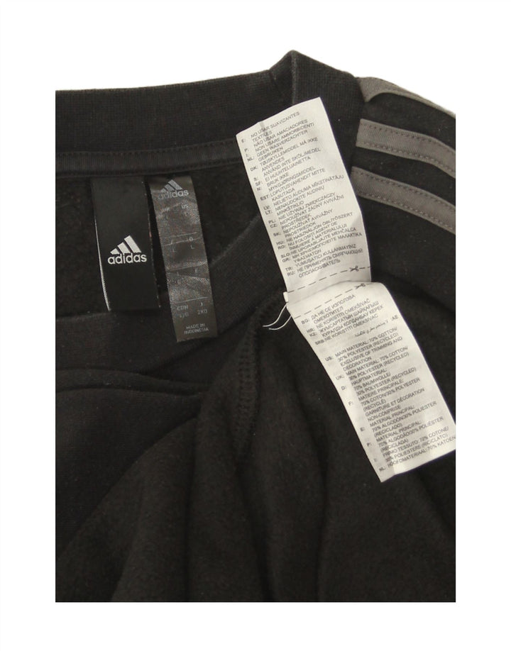 Adidas Sweat-shirt pour homme en coton noir Taille L