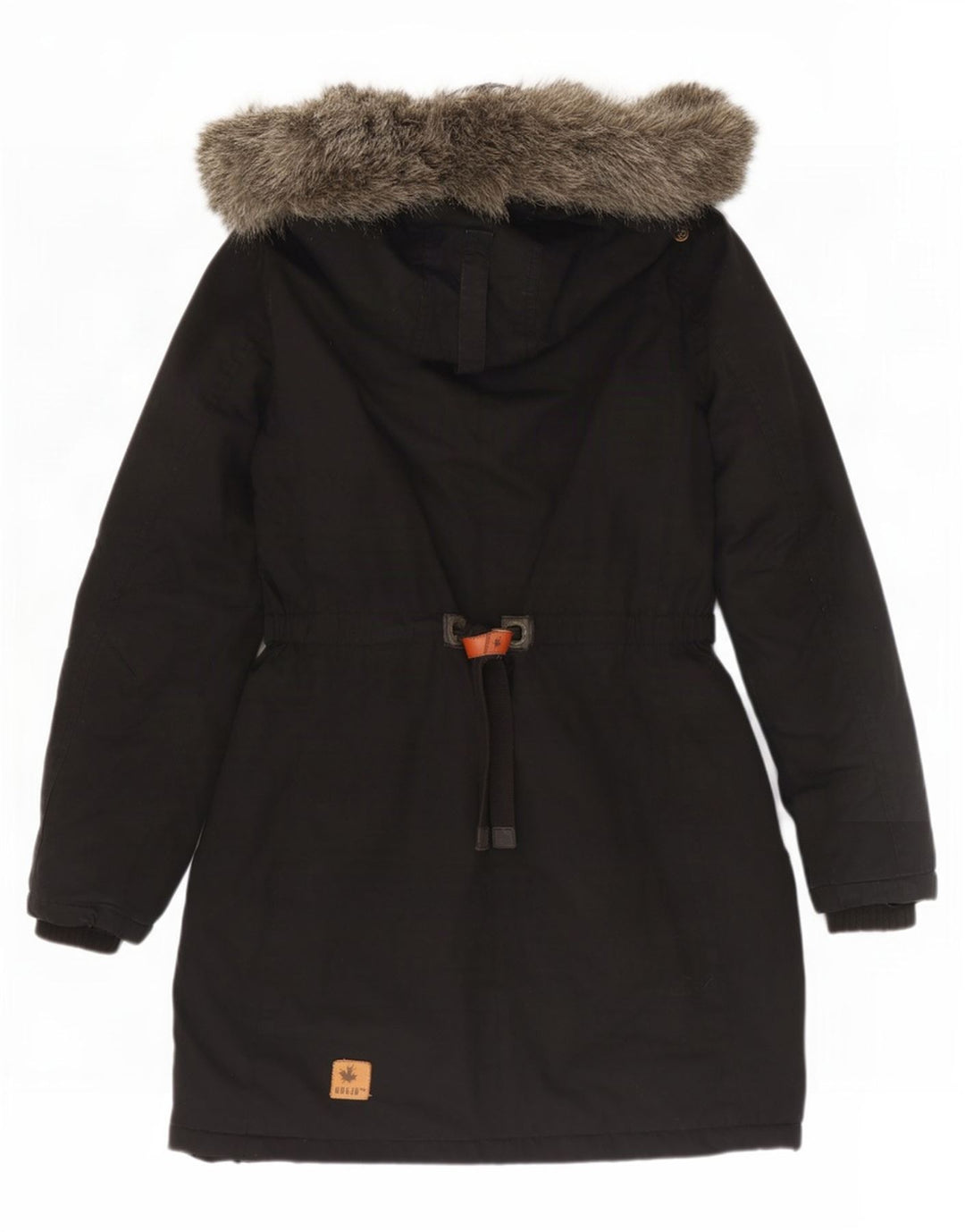 KHUJO Parka à capuche pour femme UK 14 en coton noir moyen