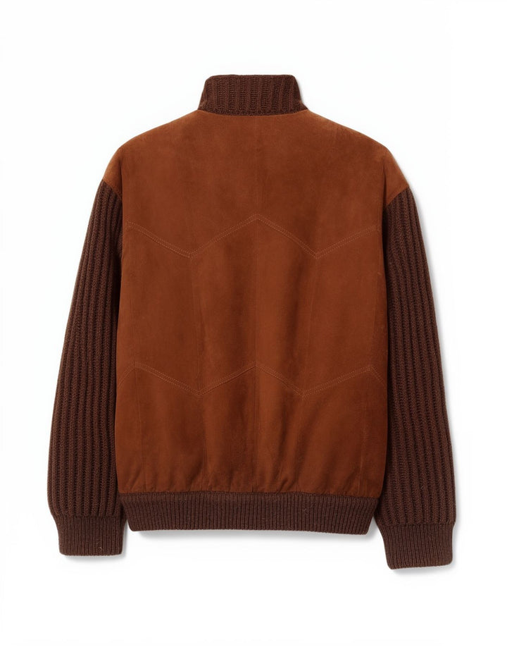 Bizzarro Veste en daim pour homme IT 50 Large Marron Colourblock