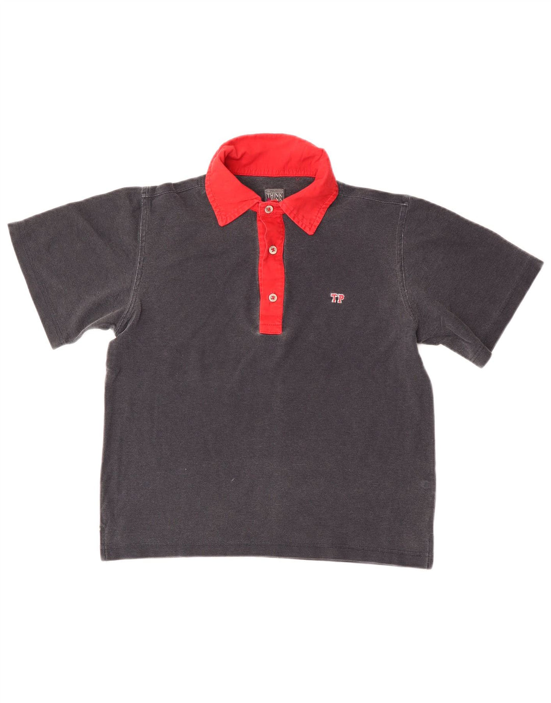 Polo Think Pink Garçon 9-10 ans Gris Colorblock Coton