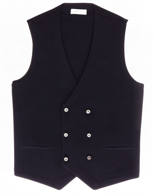 Gran Sasso Gilet Double Boutonnage En Tricot Pour Homme IT 50 Bleu Marine Moyen