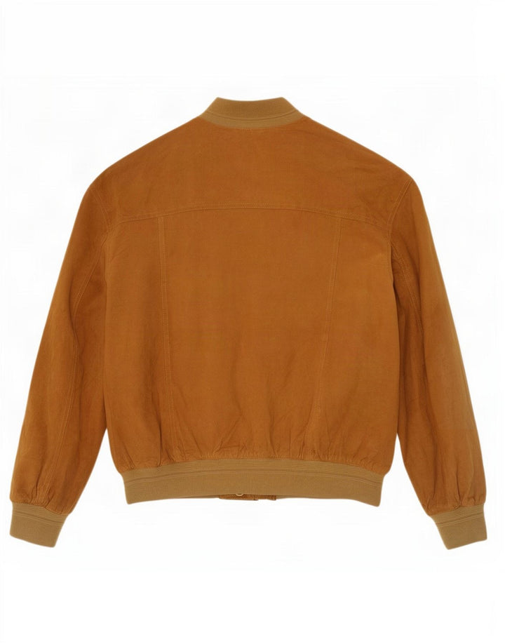 vintage Mens Suede Bomber Jacket IT 50 Grand Cuir Marron