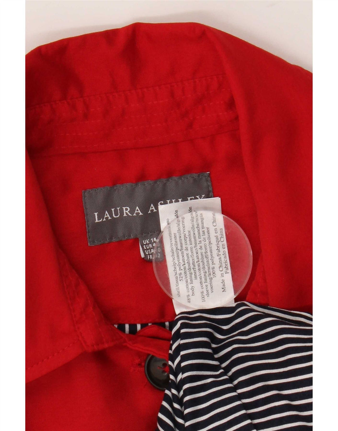 Laura Ashley Trench-coat pour femme UK 44 Polyester rouge moyen