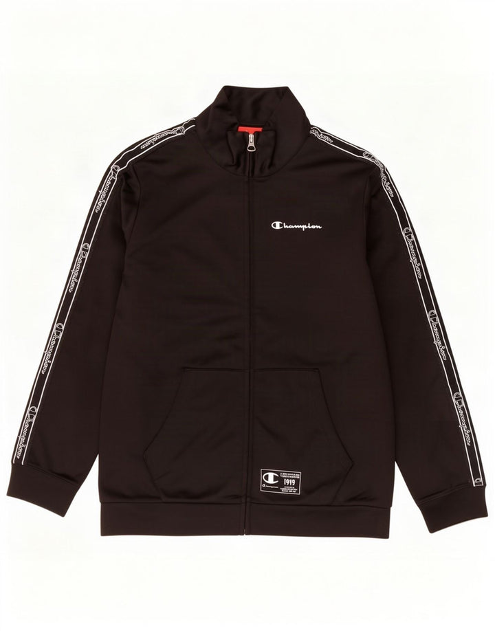 Champion Veste de survêtement graphique pour garçon 11-12 ans Grand Noir