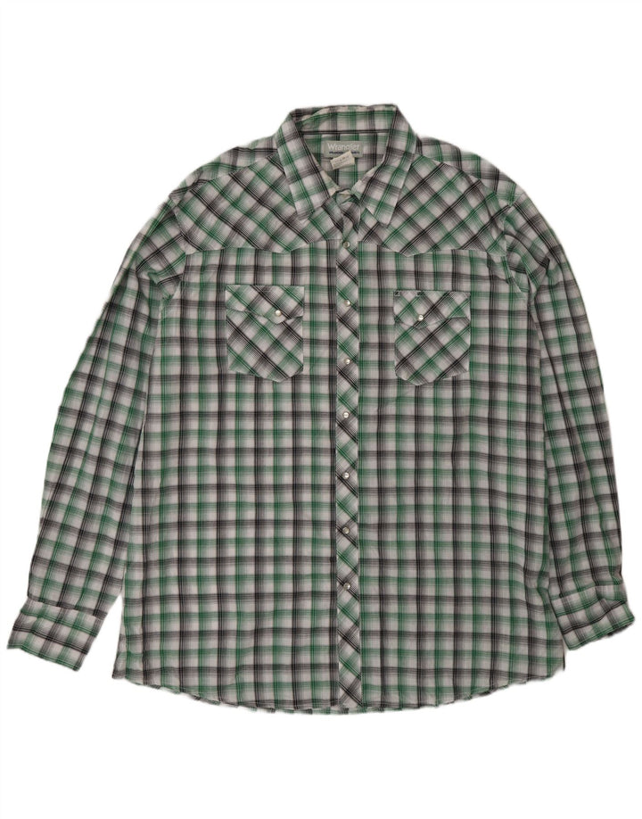Wrangler Chemise haute pour homme 2XL en coton à carreaux vert