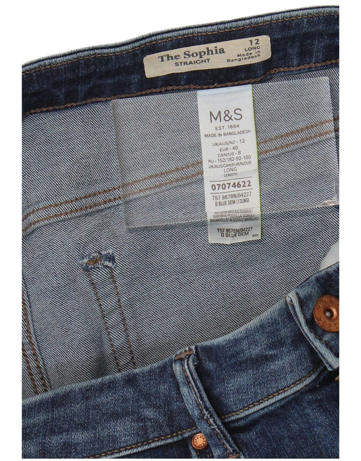 MARKS & SPENCER Jean droit Sophia pour femme UK 12 Medium W30 L33 Bleu
