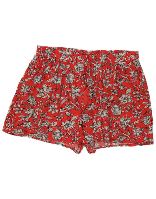 Marks & Spencer Short taille haute pour femme UK 18 XL W38 Viscose florale rouge