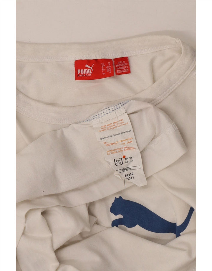 PUMA Haut graphique à manches longues pour hommes en coton blanc moyen