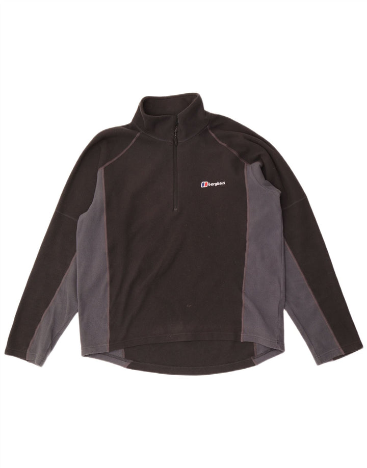 BERGHAUS Pull Polaire Col Zippé Homme Gris Moyen Colorblock Polyester
