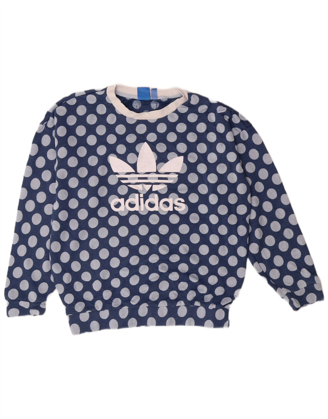 Adidas Sweat-shirt graphique pour femme UK 10 Petit Bleu Polyester