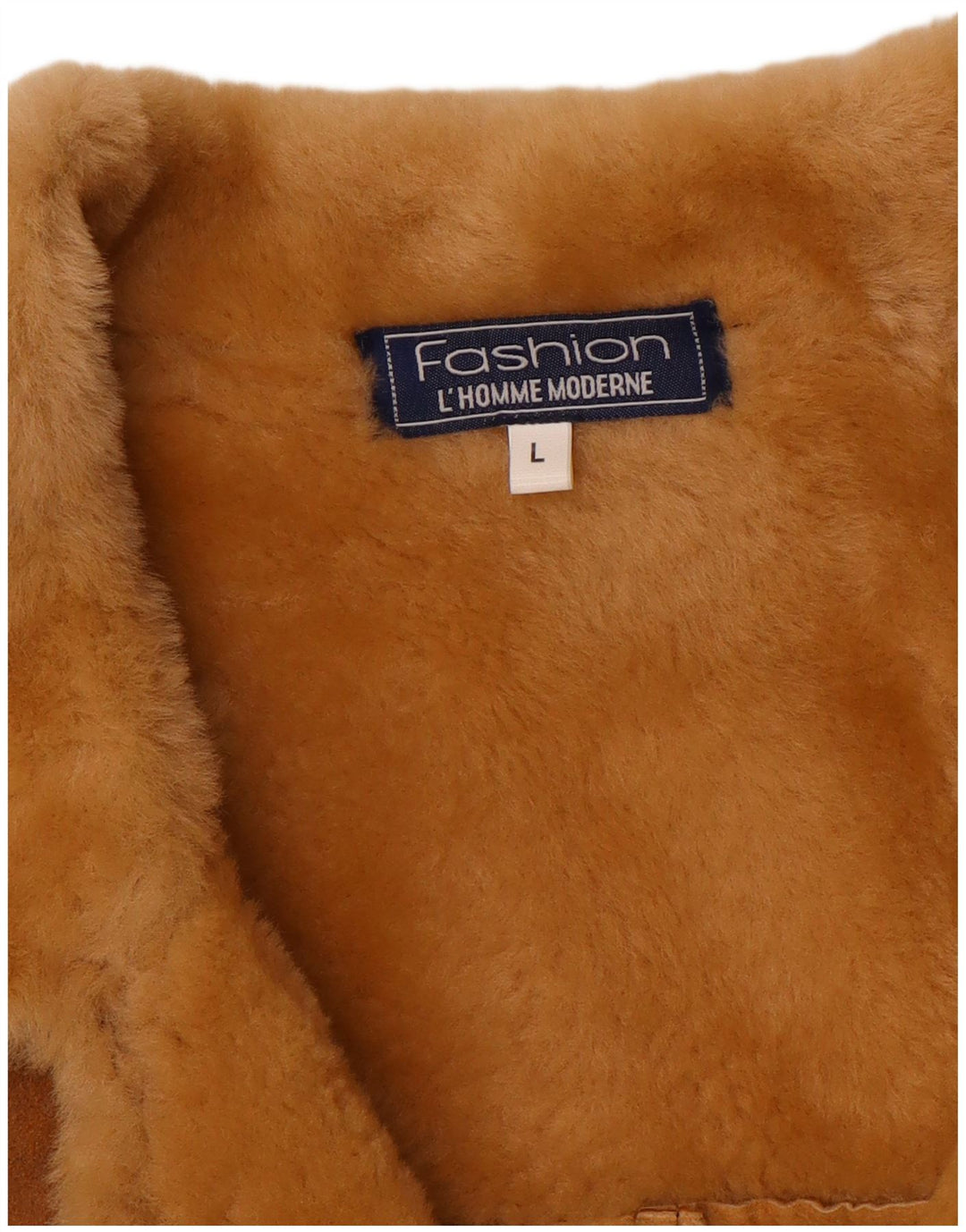 veste en peau de mouton homme vintage UK 40 Grand Brun