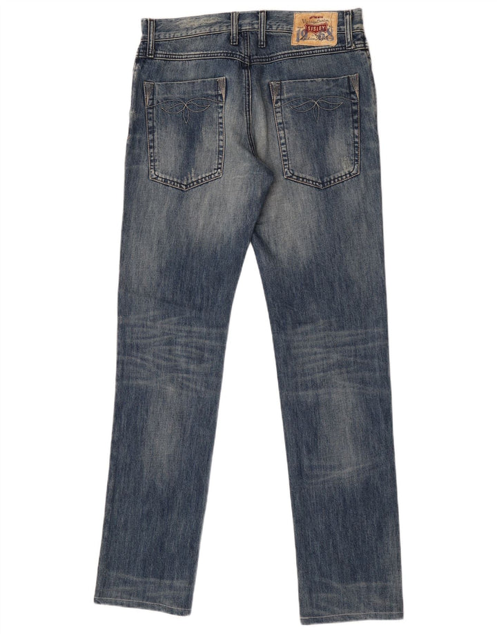 Sisley Jean Slim effet vieilli W31 L33 bleu coton