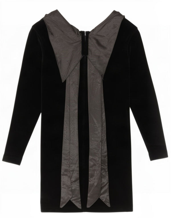 robe fourreau à manches longues femme vintage UK 10 Petit Noir