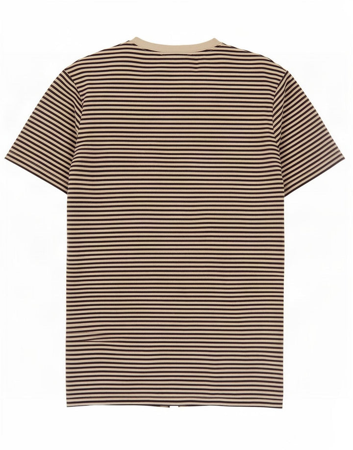 Fred Perry T-shirt pour homme en coton à fines rayures blanches