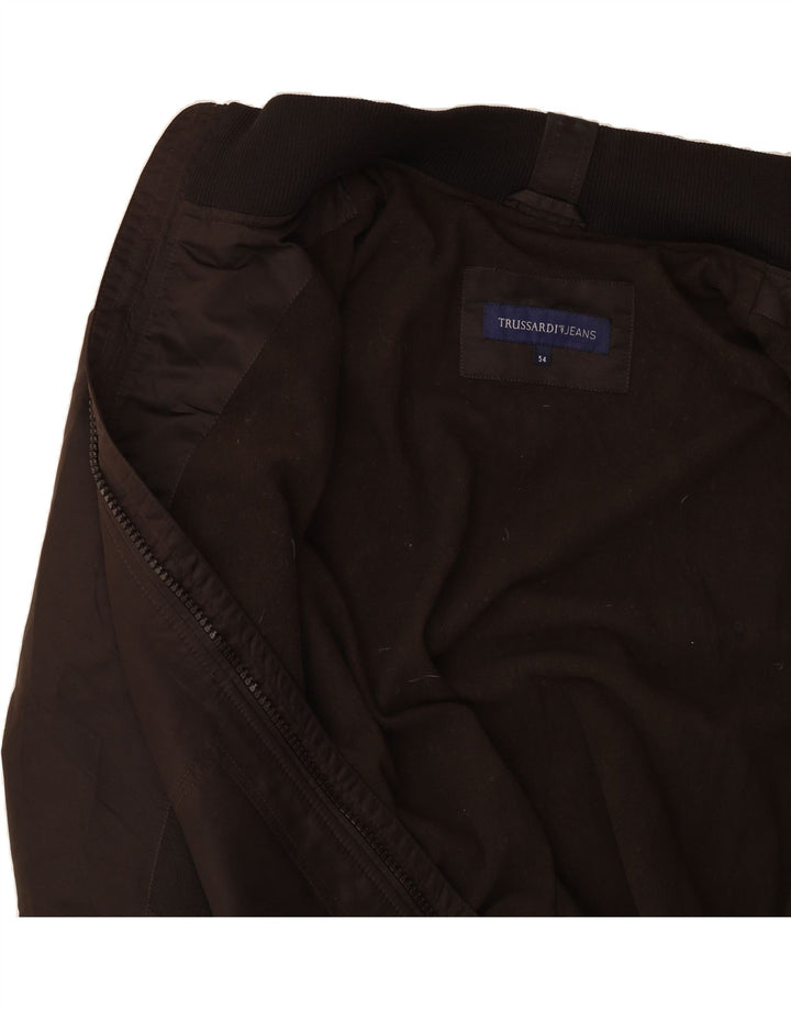 TRUSSARDI Womens Bomber Jacket UK 16 Large Brown Polyester Vintage Trussardi and Second-Hand Trussardi from Messina Hembry 
