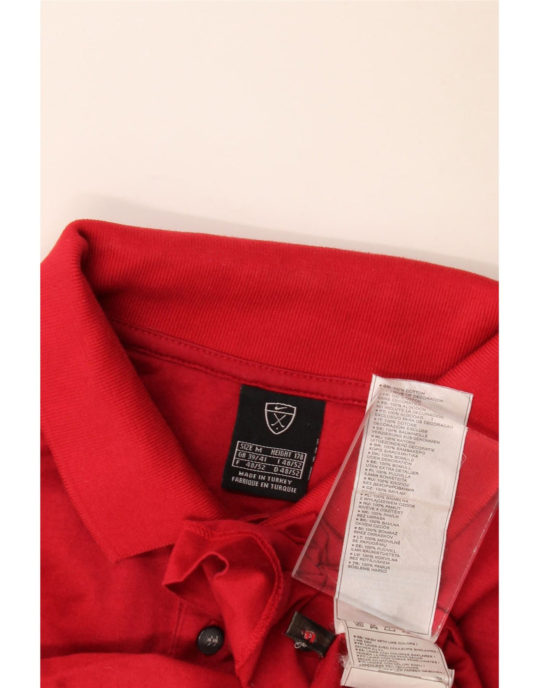 Nike Polo Homme UK 39/41 Rouge Moyen Coton