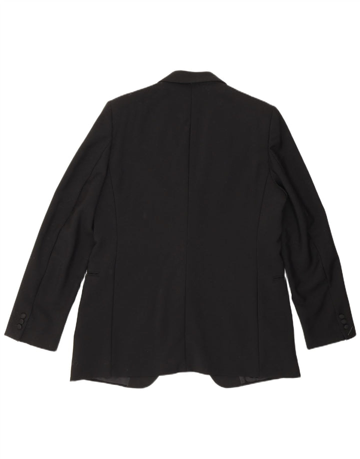 Redaelli Veste Blazer 1 Bouton pour Homme UK 40 Grande Laine Noire