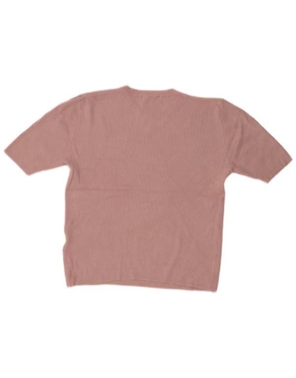 Marks & Spencer Womens T-Shirt Top UK 14 Large Pink Viscose