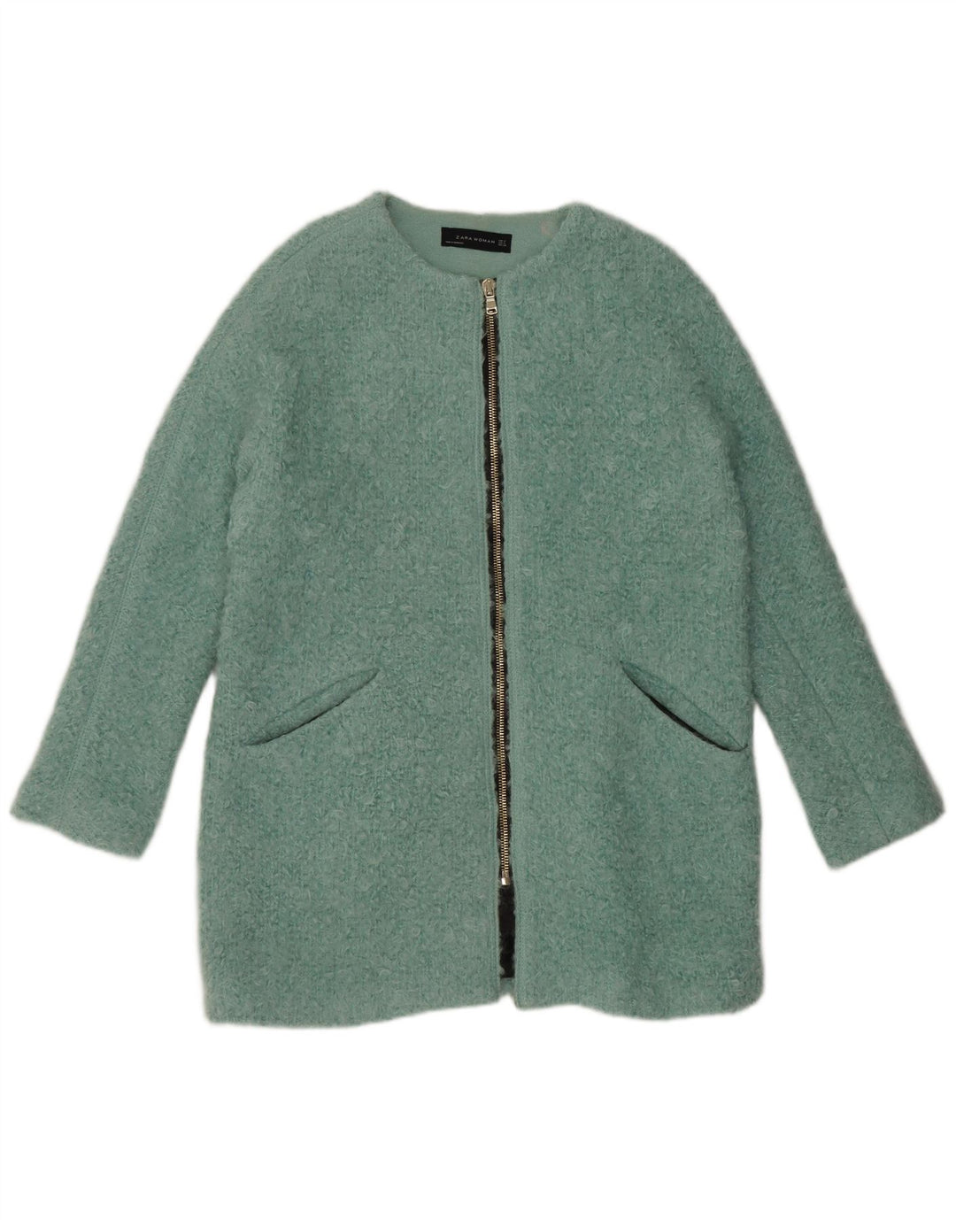 Zara Pardessus surdimensionné pour femme UK 44 en coton bleu moyen