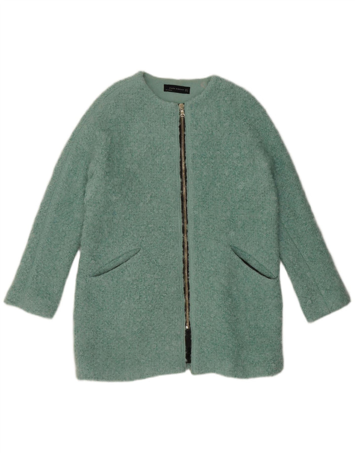 Zara Pardessus surdimensionné pour femme UK 44 en coton bleu moyen