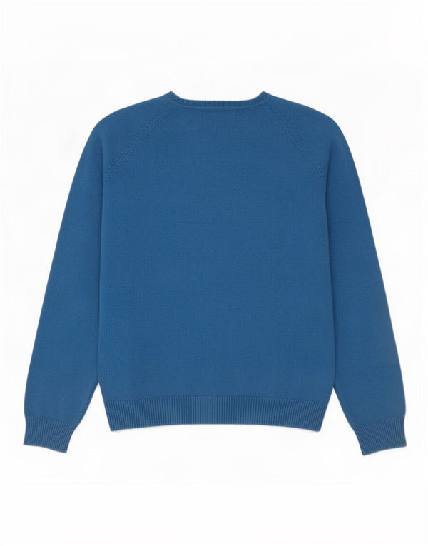 Zara Womens Cardigan Sweater UK 14 Large Bleu Coton