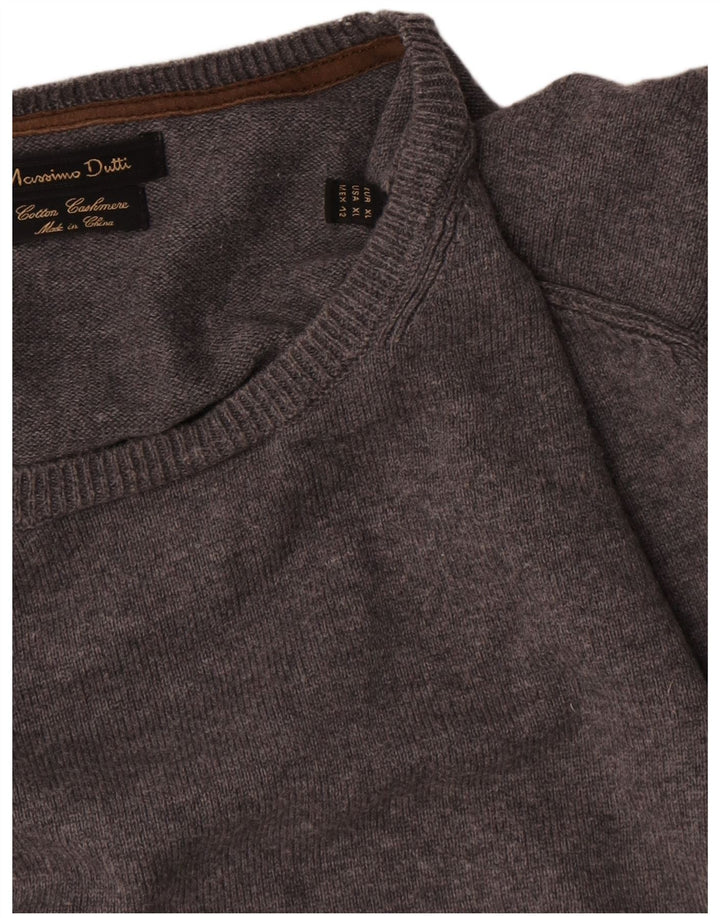 Massimo Dutti Pull à col rond pour homme XL Gris Coton