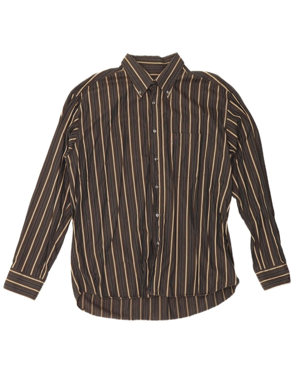 Roccobarocco Chemise Homme Taille 43 17 XL Marron Rayé