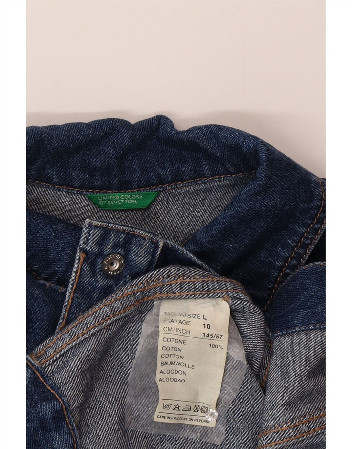 Benetton Veste en Jean Garçon 9-10 Ans Grand Bleu Coton