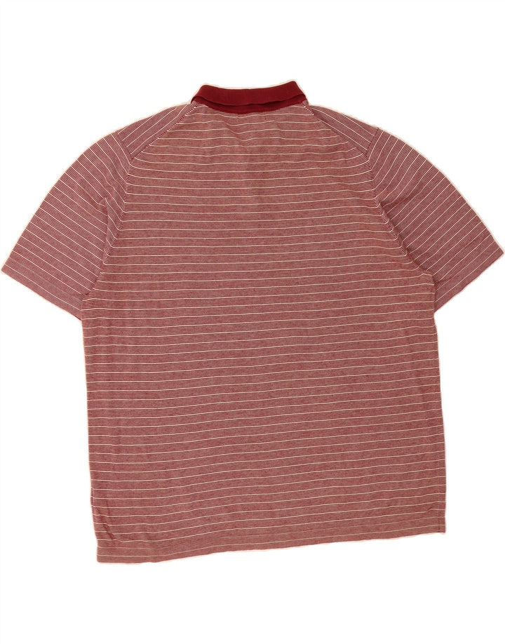 EDDIE BAUER Mens Polo Shirt XL Red Striped Cotton Vintage Eddie Bauer and Second-Hand Eddie Bauer from Messina Hembry 