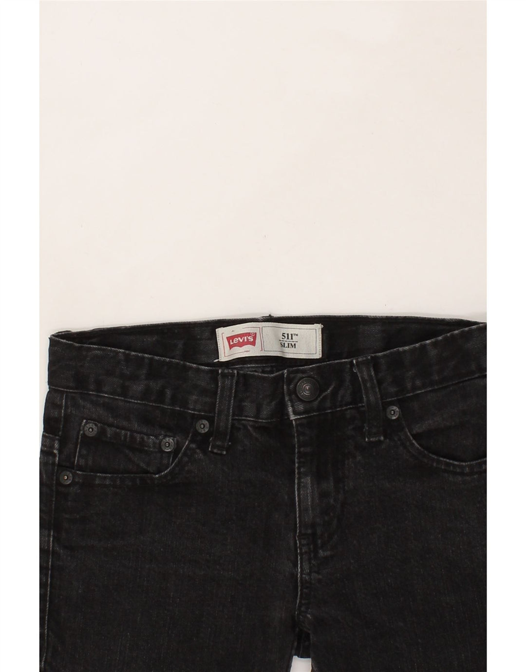 LEVI'S Boys 511 Slim Denim Shorts 9-10 Years W25  Black Cotton Vintage Levi's and Second-Hand Levi's from Messina Hembry 