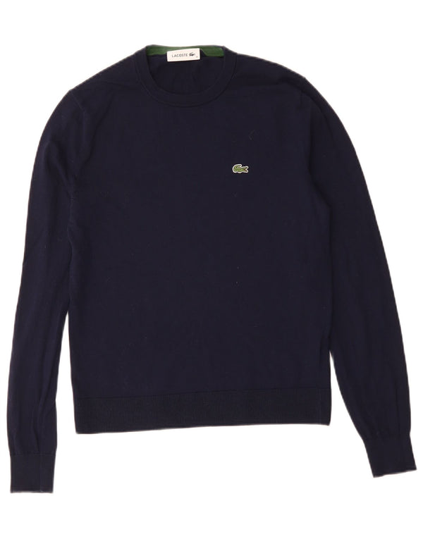 Lacoste Womens Crew Neck Jumper Pull Taille 36 Petit Bleu Marine Coton