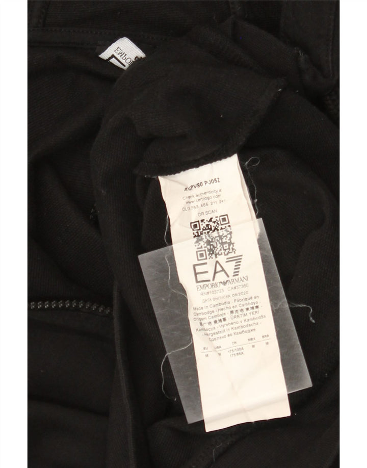 EMPORIO ARMANI Pull à capuche zippé pour femme UK 14 Coton noir moyen