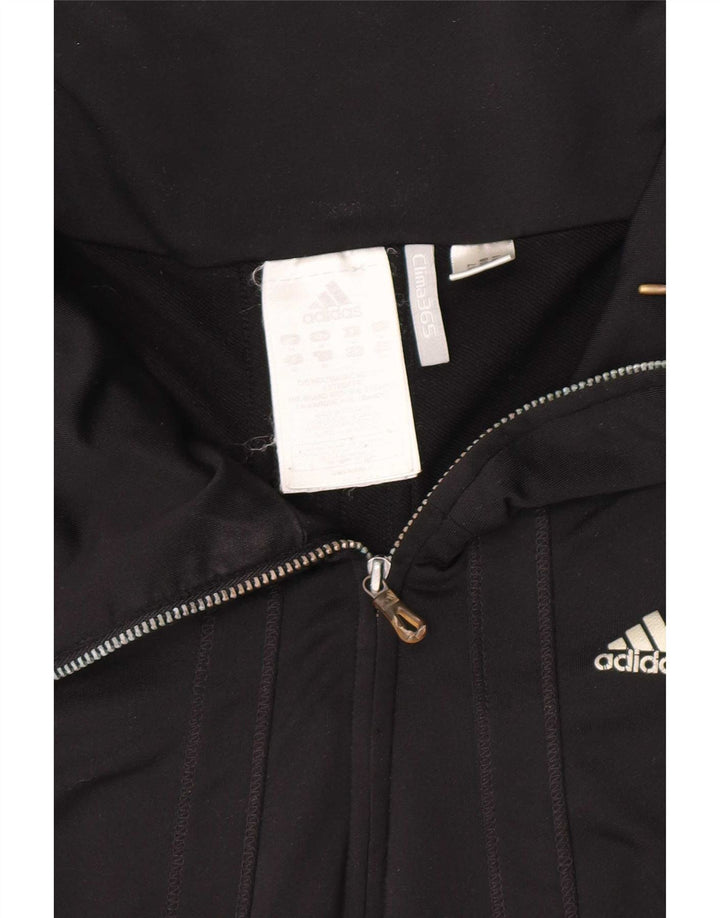 Adidas Femmes Clima 365 Survêtement Top Veste UK 14 Moyen Noir Polyester