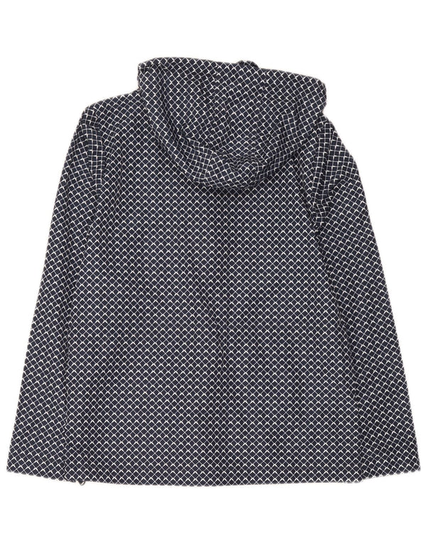 Crew Clothing Veste de pluie à capuche pour femme UK 10 Small Bleu marine géométrique