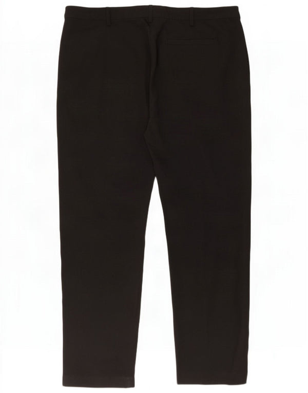 Marks & Spencer Pantalon décontracté régulier pour femme UK 16 Large W34 L29 Noir