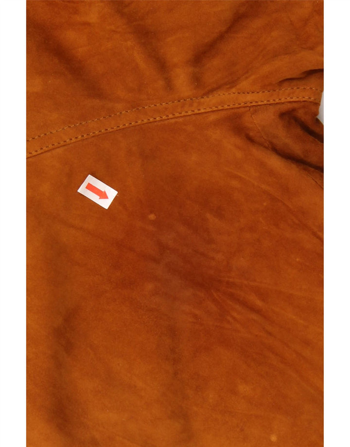 Veste Bomber En Daim Vintage Homme IT 52 XL Cuir Marron